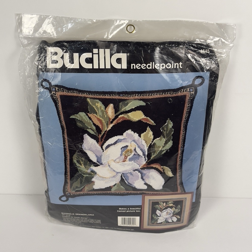 Bucilla Needlepoint Picture/Pillow 14x14 Kit 1990 Magnolia Grandifloria 4645 NEW